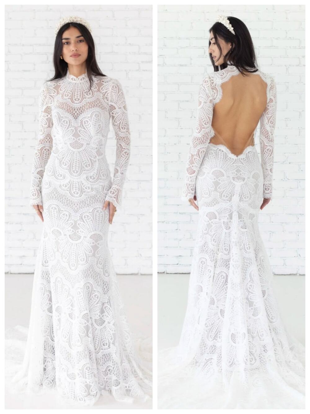 Willowby by Watters Orianna Wedding Dress Size 14 Ivory Lace Open Back NWT